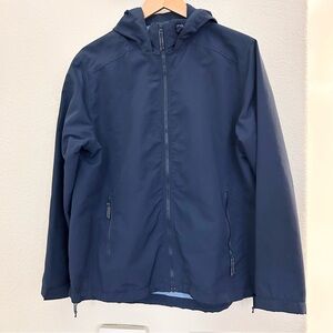 Lands End women’s Rain Jacket wind breaker large navy